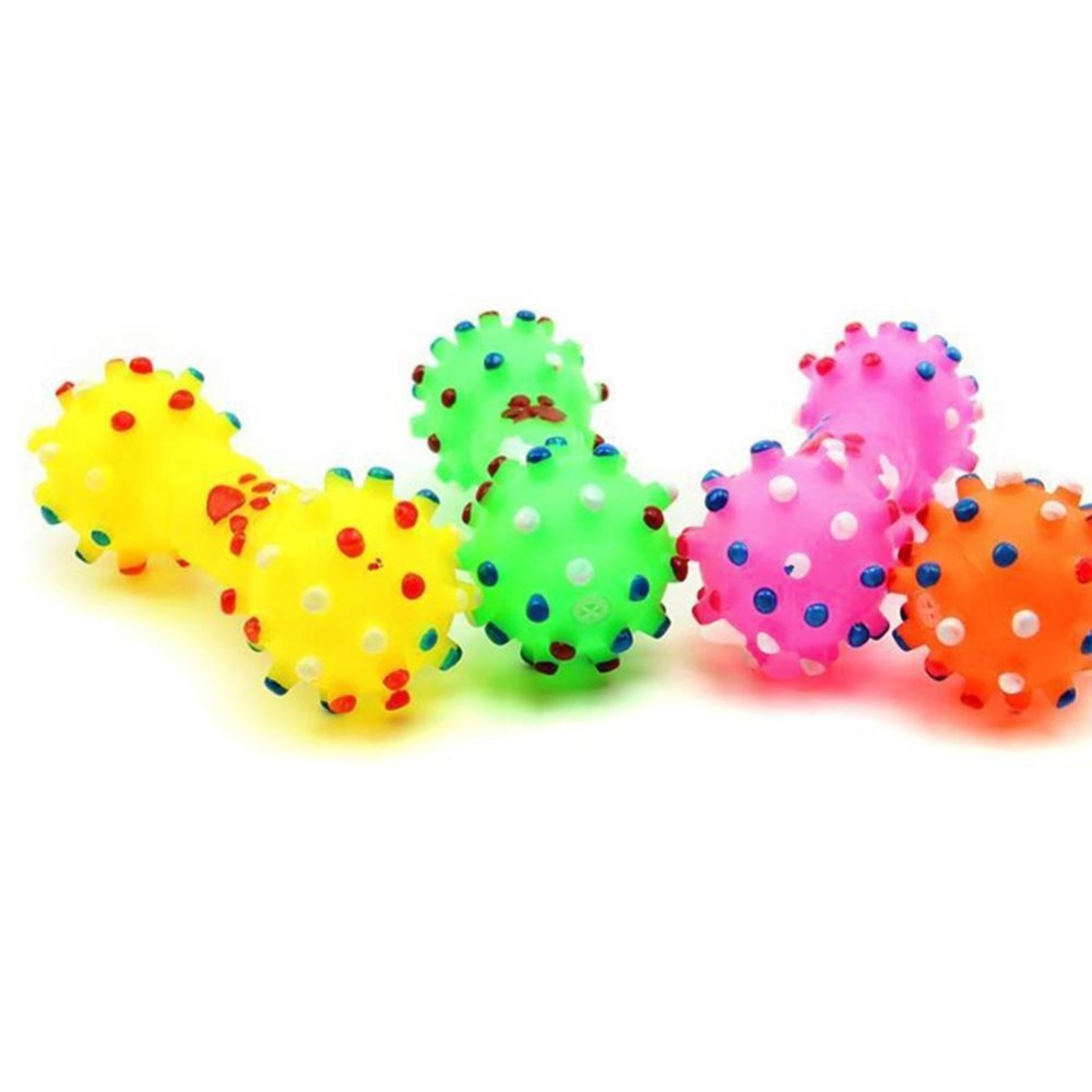 1Pc Pet Dog Chew Toy Soft Bone Shaped Squeaky with Colorful Dot for Puppy small - Image 2