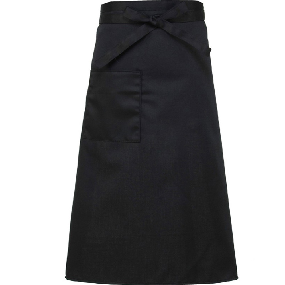 Women Kitchen Antifouling Chef Apron for Hotel Restaurant Cooking Black half body