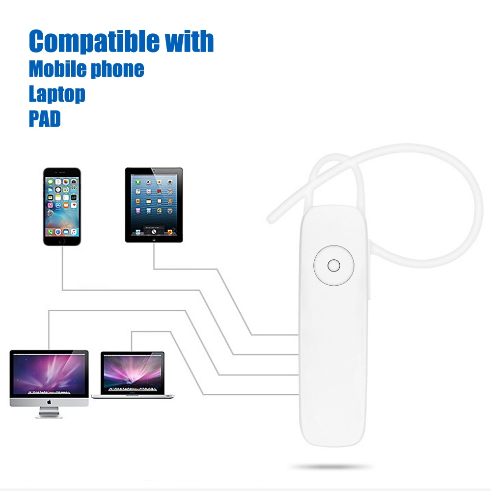 M165 Stereo Headphone Mini Bluetooth 4.0 Wireless Hands Free with Microphone for Phone Tablet white - Image 3