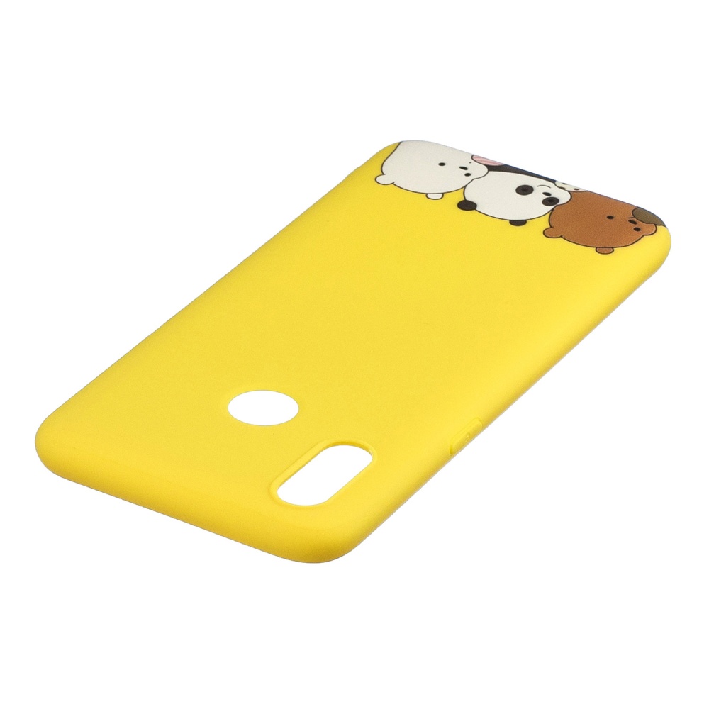 For OPPO Realme 3 Cartoon Lovely Coloured Painted Soft TPU Back Cover Non-slip Shockproof Full Protective Case with Lanyard yellow - Image 2