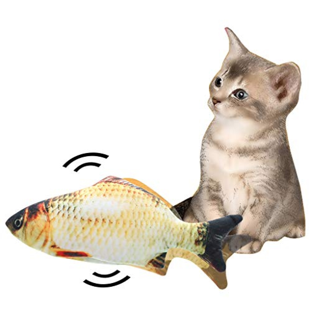 Pet Supplies Electric Simulation Flop Wag Fish Shaped Catnip Plush Toy for Cat Kitten 1# - Image 3