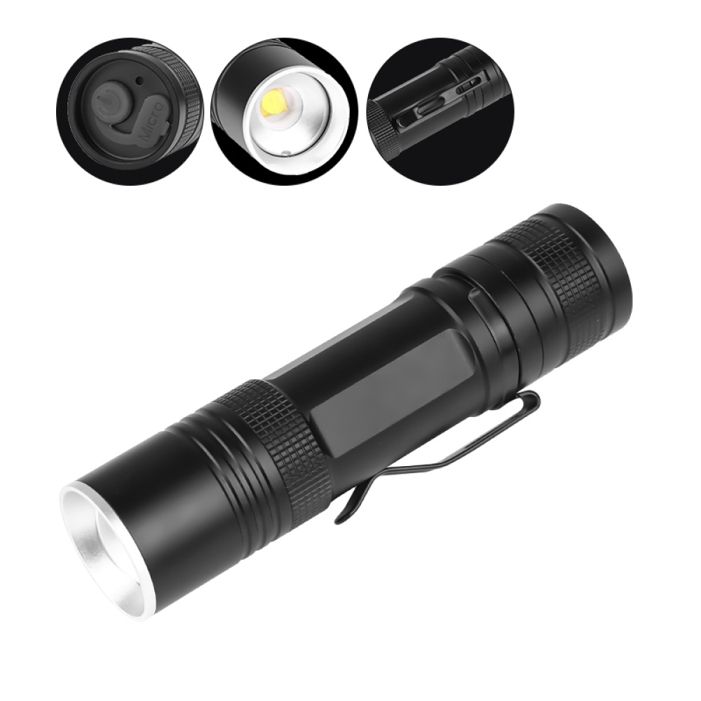 Portable XHP50 LED Aluminium Alloy Powerful Flashlight black_Model 1473 - Image 3