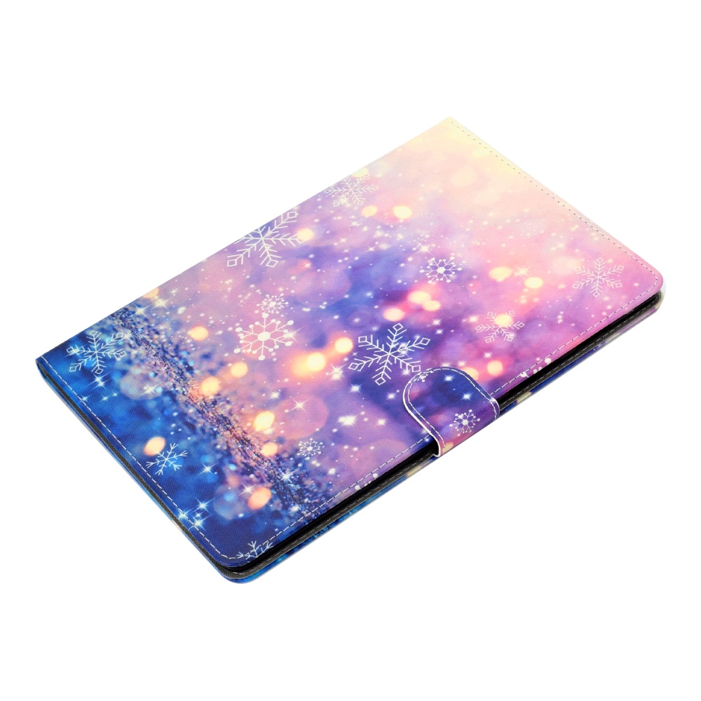 For Samsung T720/T725 Laptop Protective Cover Cartoon Color Painted Smart Stay PU with Front Snap Purple quicksand - Image 2