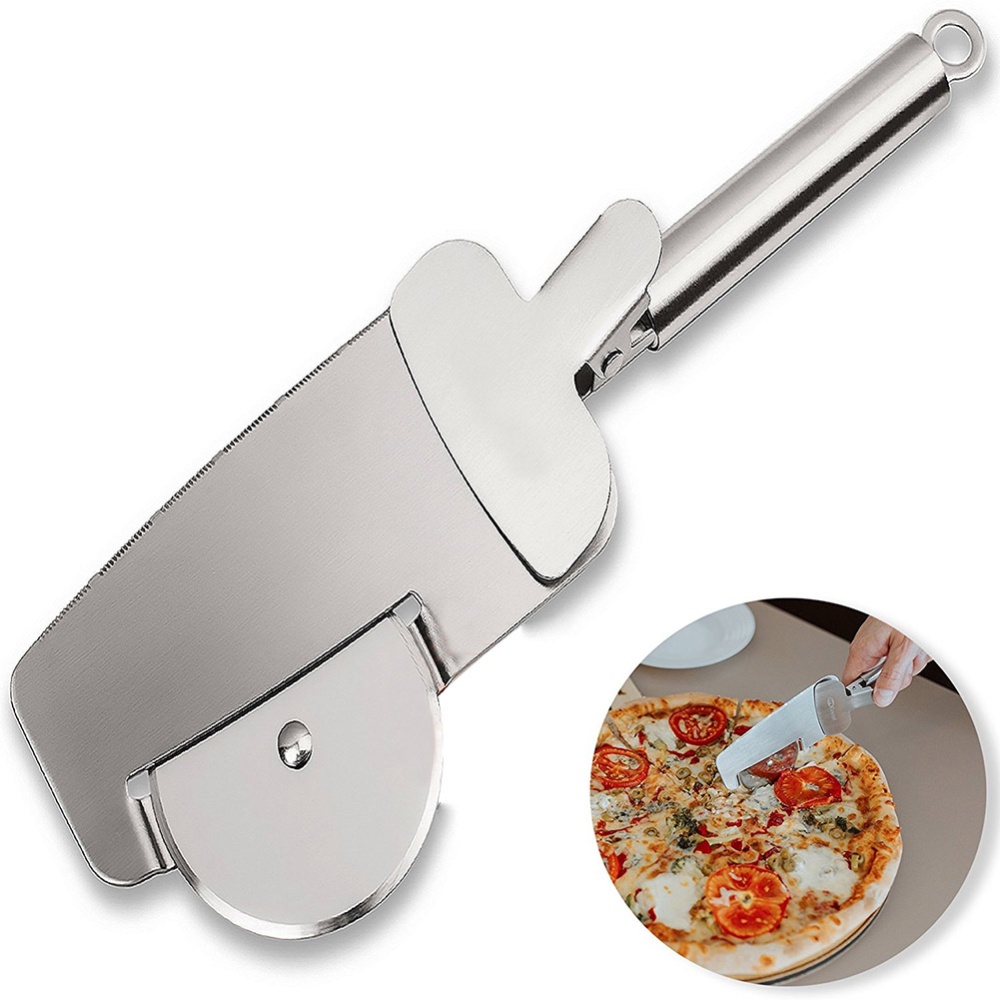 Stainless Steel Pizza Cutter Round Wheel Roller Cake Slicer Kitchen Tools steel