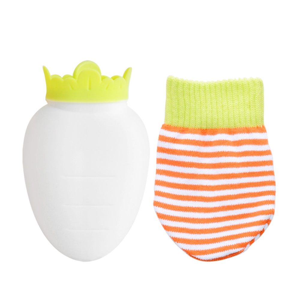 Cartoon Carrot Shape Silicone Hot Water Bag with Cover Cold Storage Microwave Heating Hand Warmer Yellow carrot - Image 3