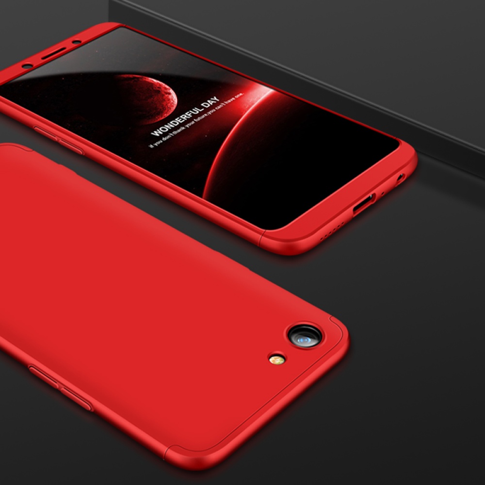 For OPPO A83/A1 Ultra Slim PC Back Cover Non-slip Shockproof 360 Degree Full Protective Case Red black red - Image 2