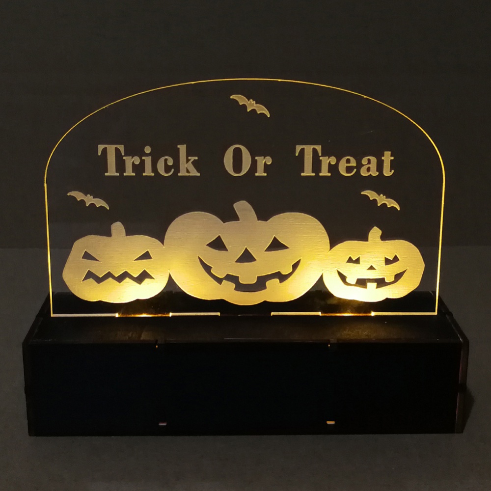 Wooden Halloween Pumpkin/Witch/Haunted House Acrylic LED Light for Home Party Decor