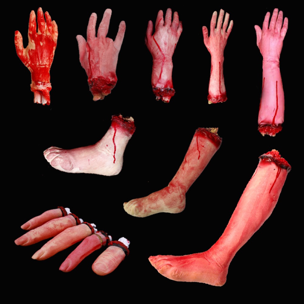 Halloween Horror Broken Finger Hand Break Foot Prop Haunted House Decoration Middle blood hand - Image 3