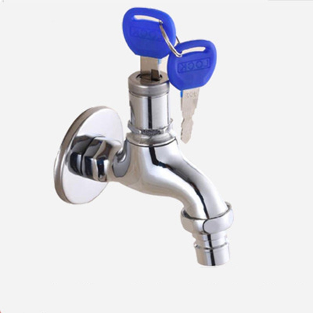 Home Outdoor Guard Against Theft Faucet Bib Lock with Keys for Washing Machine Copper washing machine faucet