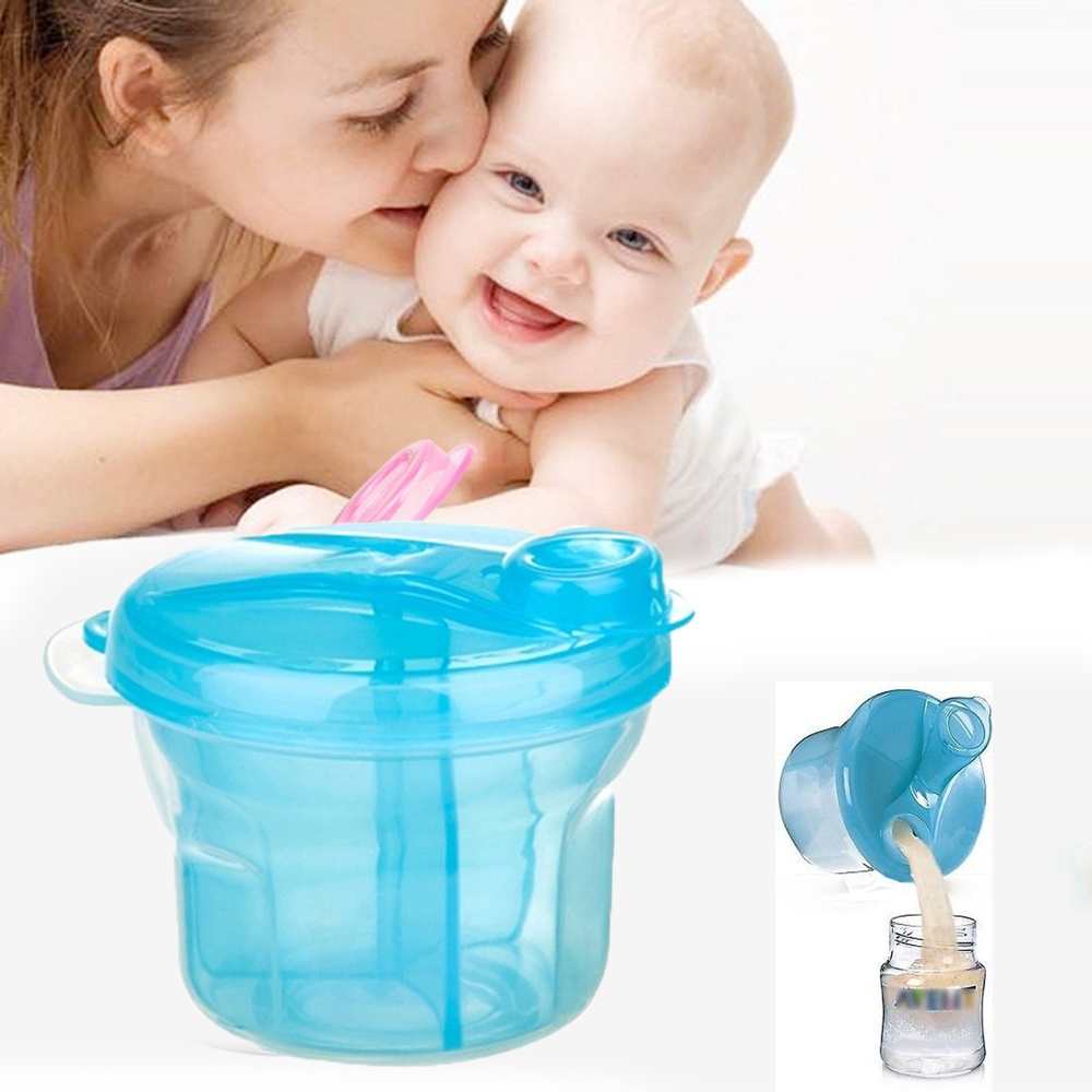 SIMU Multi-functional 3 Layers Rotating Milk Powder Box blue - Image 3