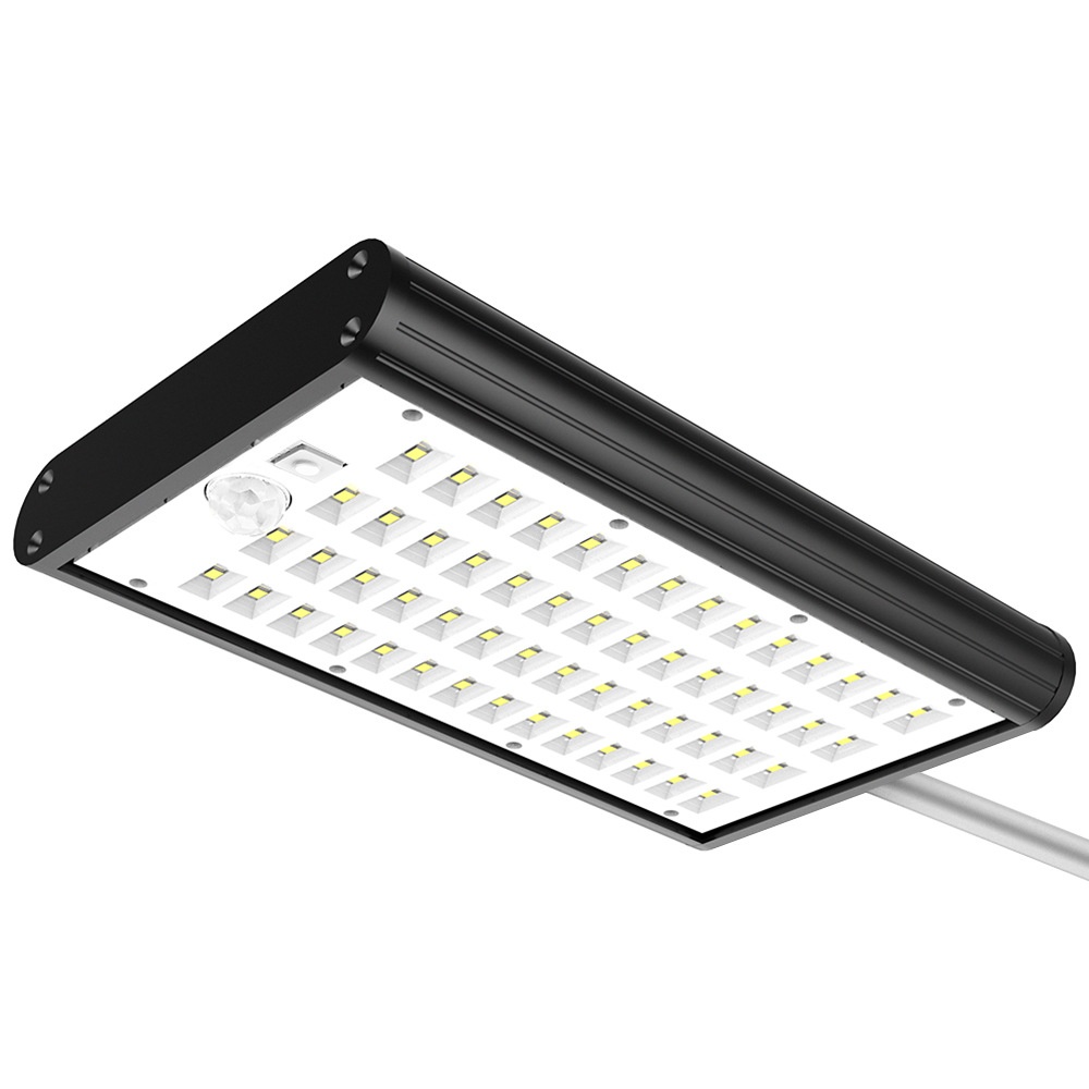 4 Modes 56LEDs Waterproof Solar Powered Human Body Induction Wall Light for Outdoor Garden Yard White light