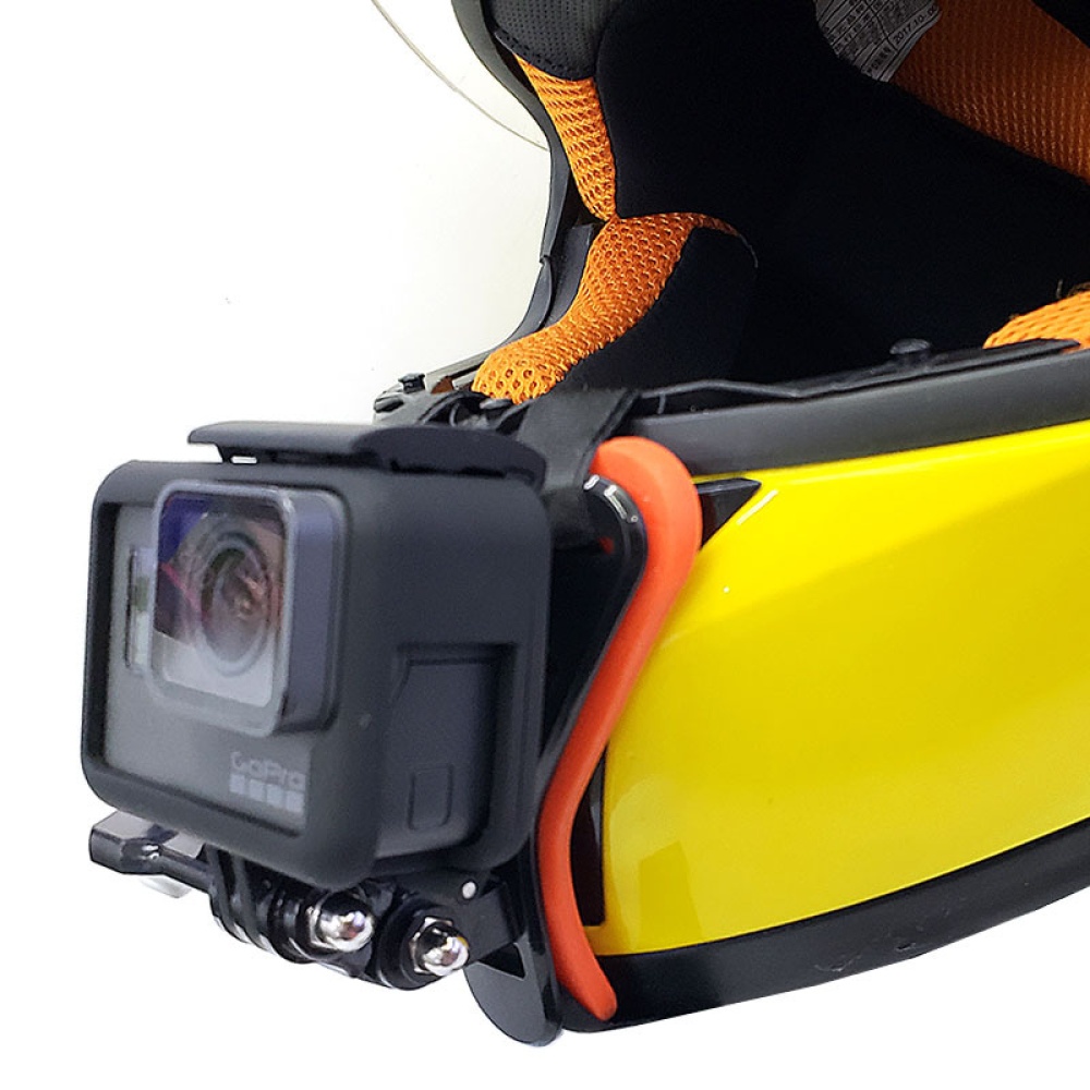 Motorcycle Helmet Chin Mount with Phone Holder Bracket for iPhone Huawei xiaomi Gopro7 6 5 SJCAM SJ8 SJ4000 Xiaoyi 4k Orange - Image 2