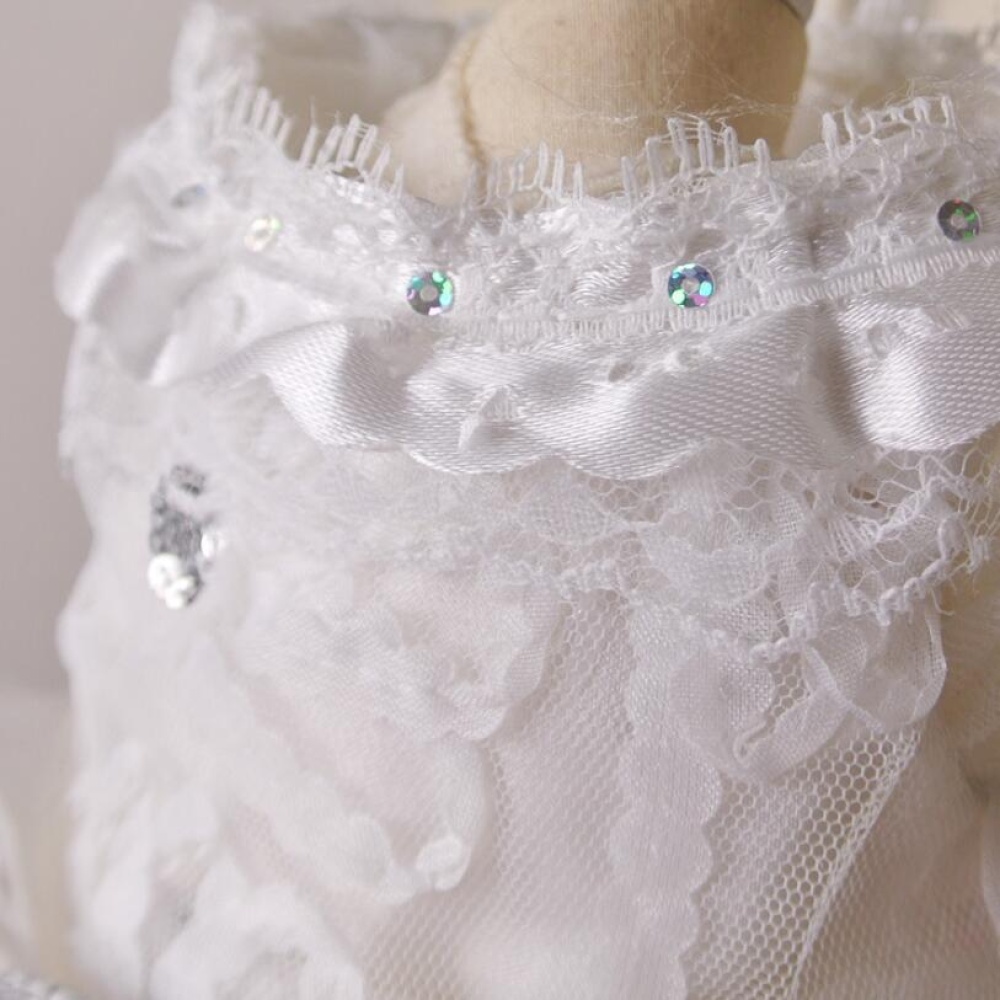 White Multi Layer Princess Wedding Dress for Pet Cats Dogs Teddy Wear White_ 8# - Image 3