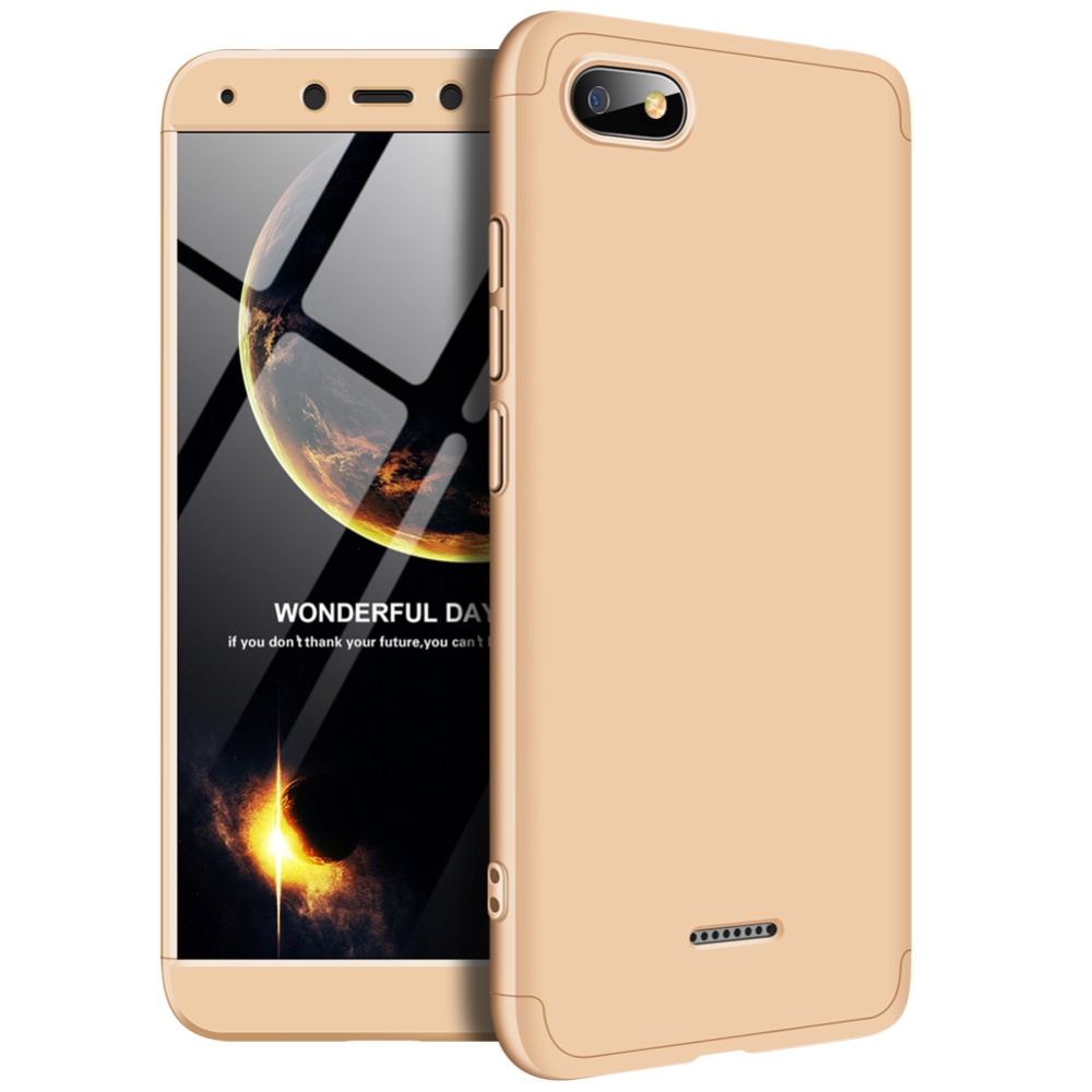 For XIAOMI Redmi 6A Ultra Slim PC Back Cover Non-slip Shockproof 360 Degree Full Protective Case gold_XIAOMI