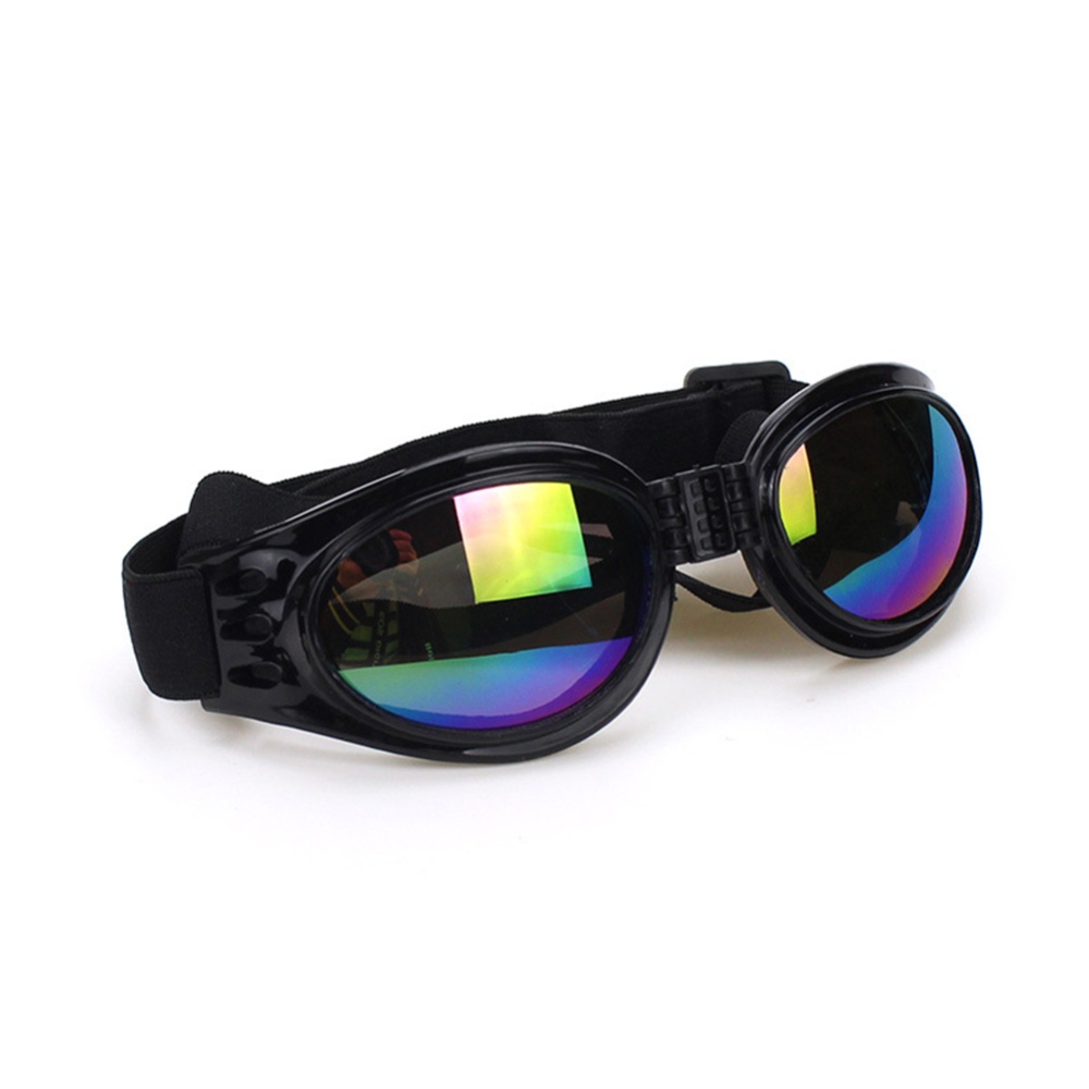 Foldable dog puppy pet sunglasses windproof protective glasses black_One size