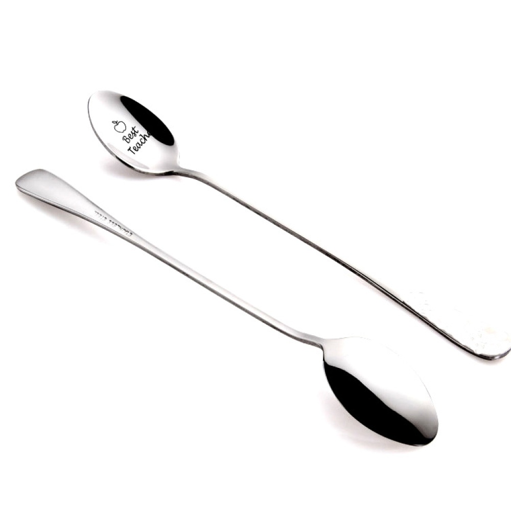 Stainless Steel Spoon Long Handle Soup with Letters Christmas Thanksgiving Day Gifts Tableware 3081-3 - Image 2