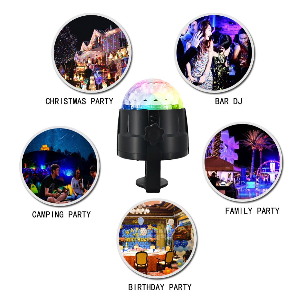 LED 15 Colors Sound Activated Mini Magic Ball Light with Remote Controller European regulations - Image 3