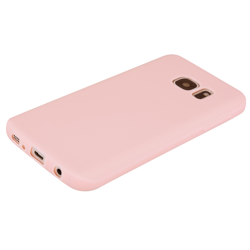 for Samsung S7 Cute Candy Color Matte TPU Anti-scratch Non-slip Protective Cover Back Case Light pink - Image 2