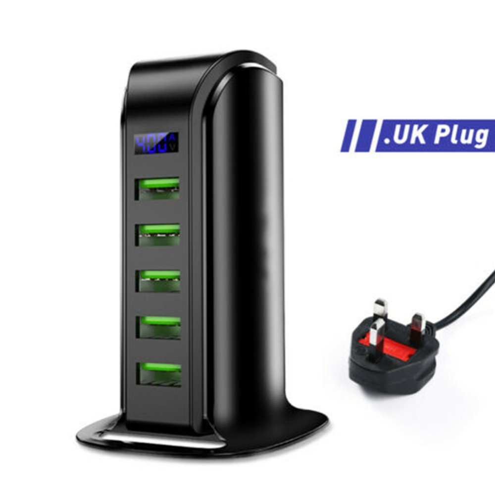 5 Port USB Plug Charging Station Dock Stand Desktop Charger Hub for Phone U.S. regulations - Image 2