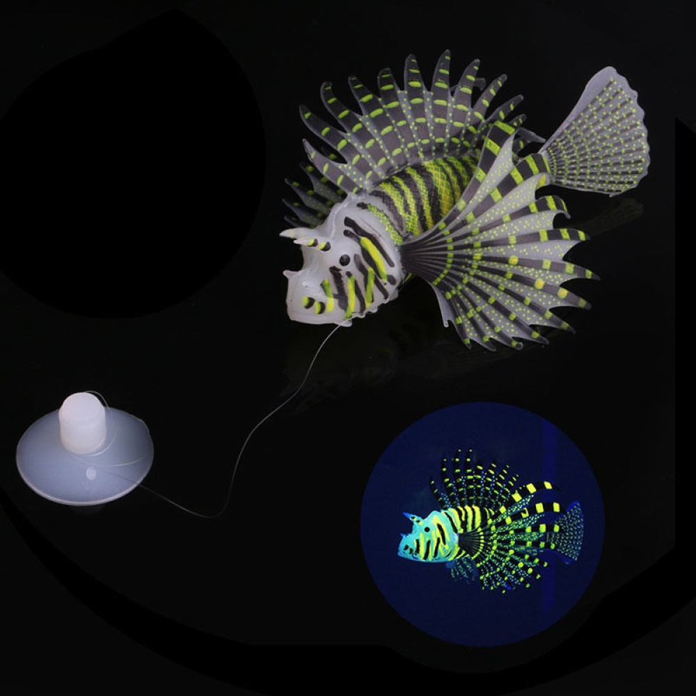 Aquarium Landscaping Decoration Luminous Simulation Color Lionfish Silicone Material Fish Fishbowl purple - Image 2