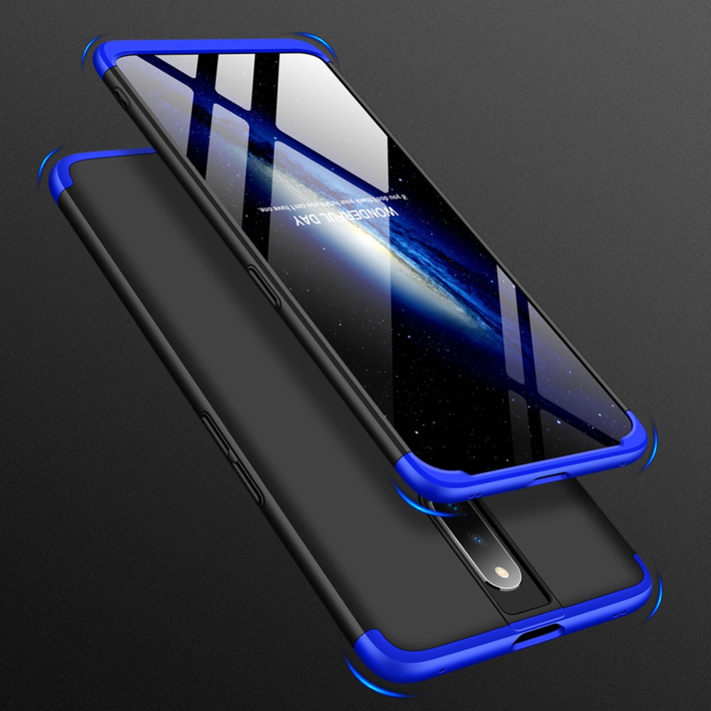 For OPPO F11 pro Ultra Slim PC Back Cover Non-slip Shockproof 360 Degree Full Protective Case Blue black blue - Image 2