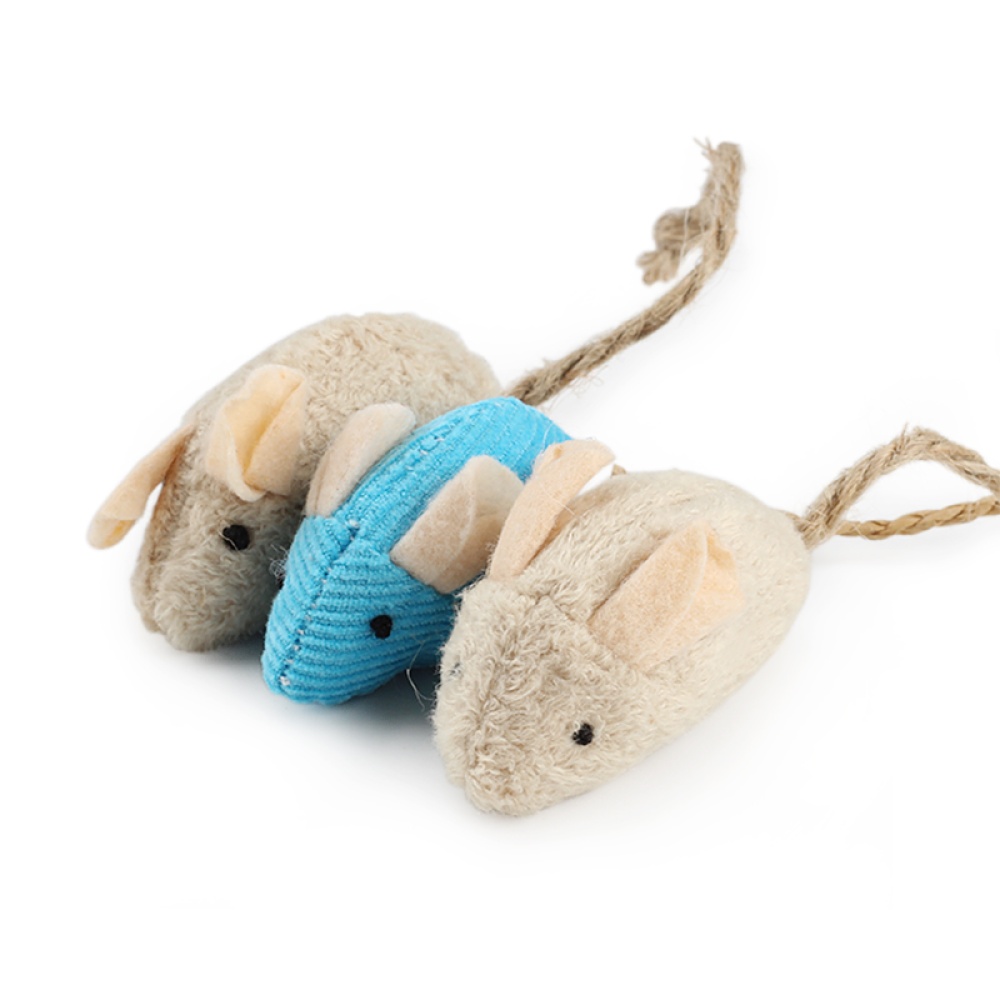 3Pcs Simulate Plush Mouse with Catnip Interactive Trainning Pet Toys for Cats 3pcs - Image 3