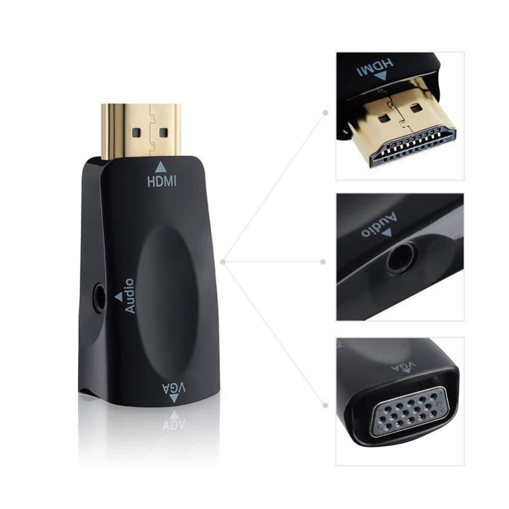 HDMI to VGA Video Converter HD Mini Switcher black - Image 2