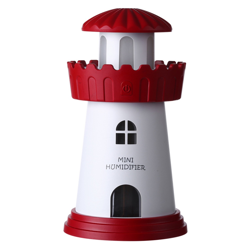 Mini Mute USB Charging Lighthouse Shape Air Humidifier with Night Light - Image 3