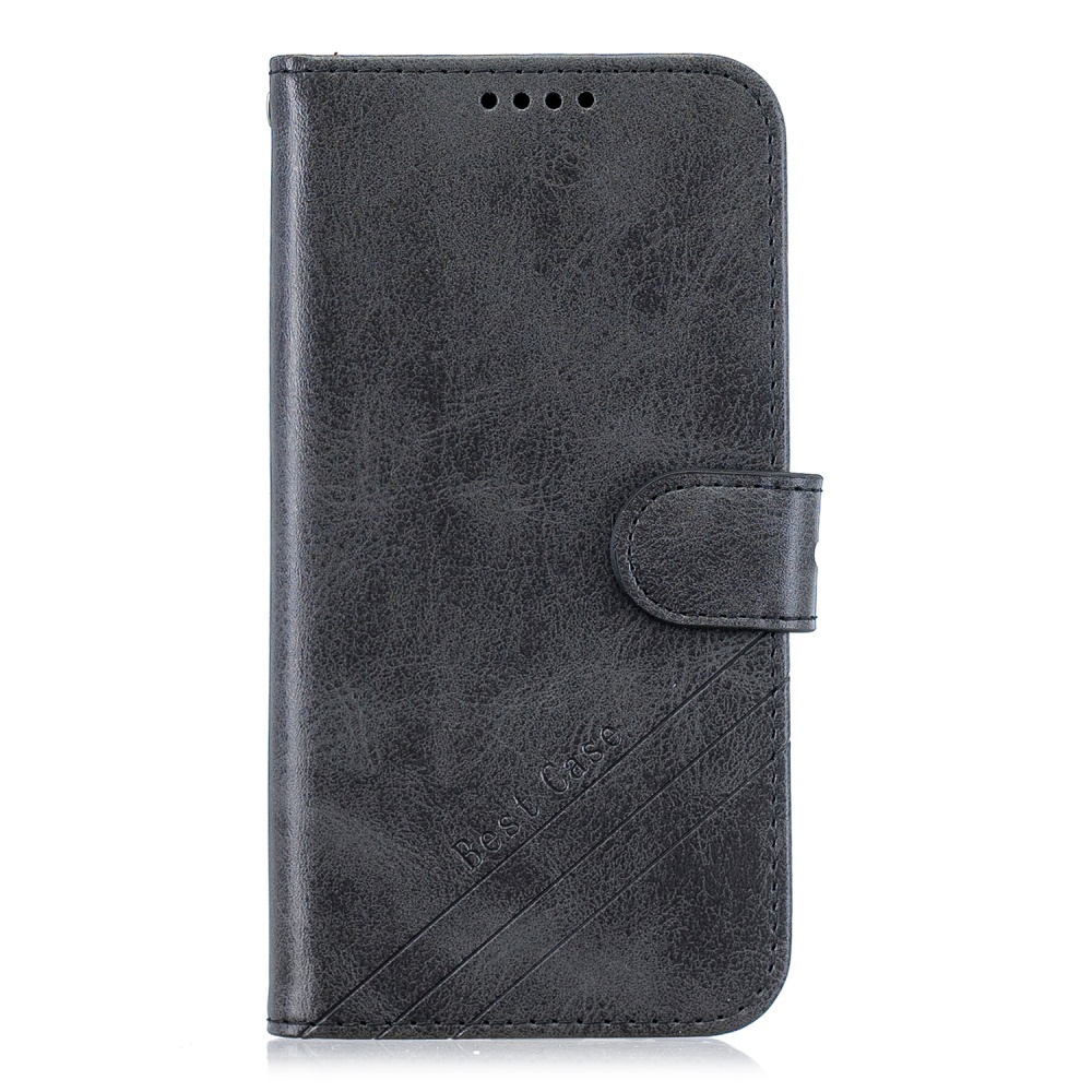 For iPhone 6 plus / 6S 7 8 Denim Pattern Solid Color Flip Wallet PU Leather Protective Phone Case with Buckle & Bracket black - Image 2