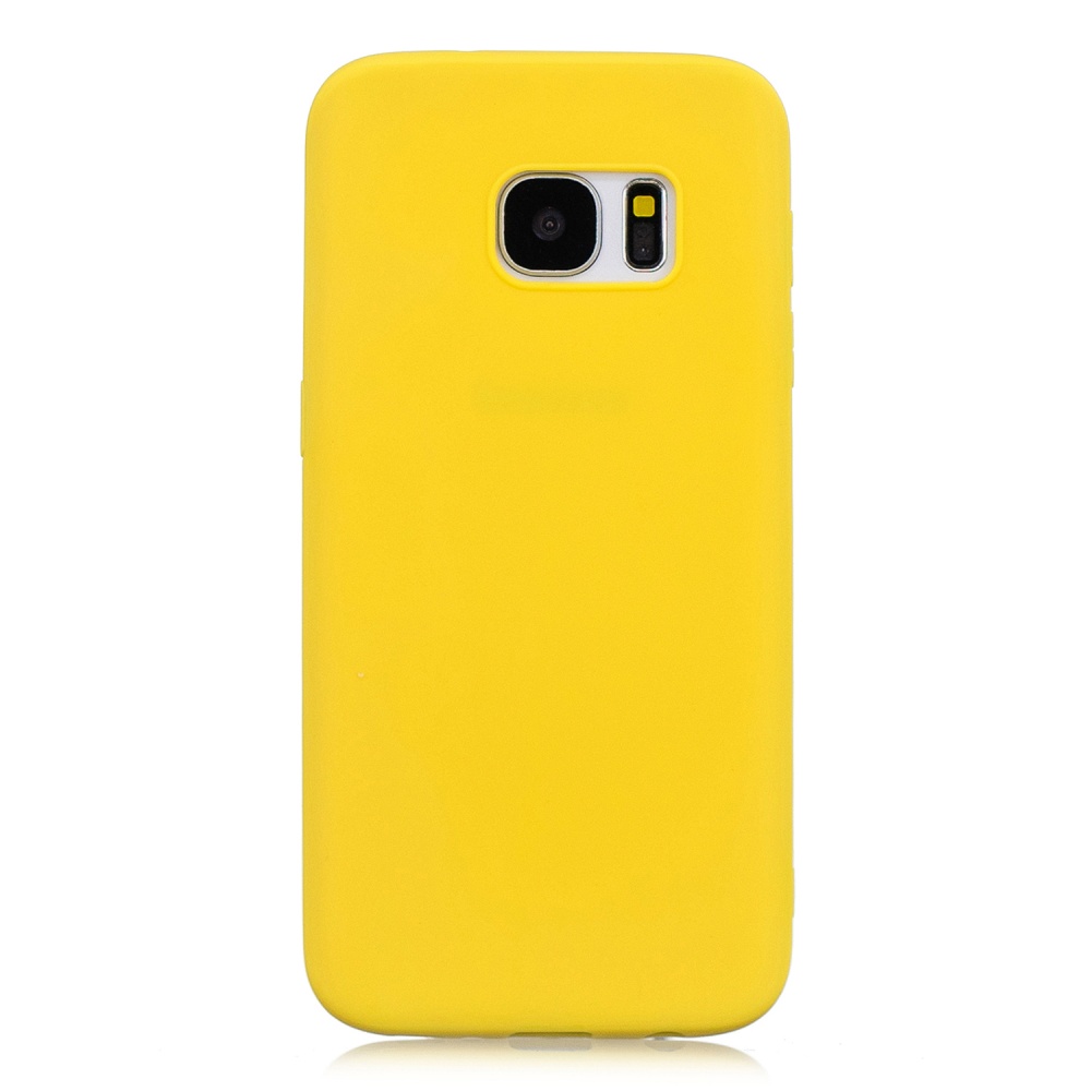 for Samsung S7 Cute Candy Color Matte TPU Anti-scratch Non-slip Protective Cover Back Case yellow - Image 2