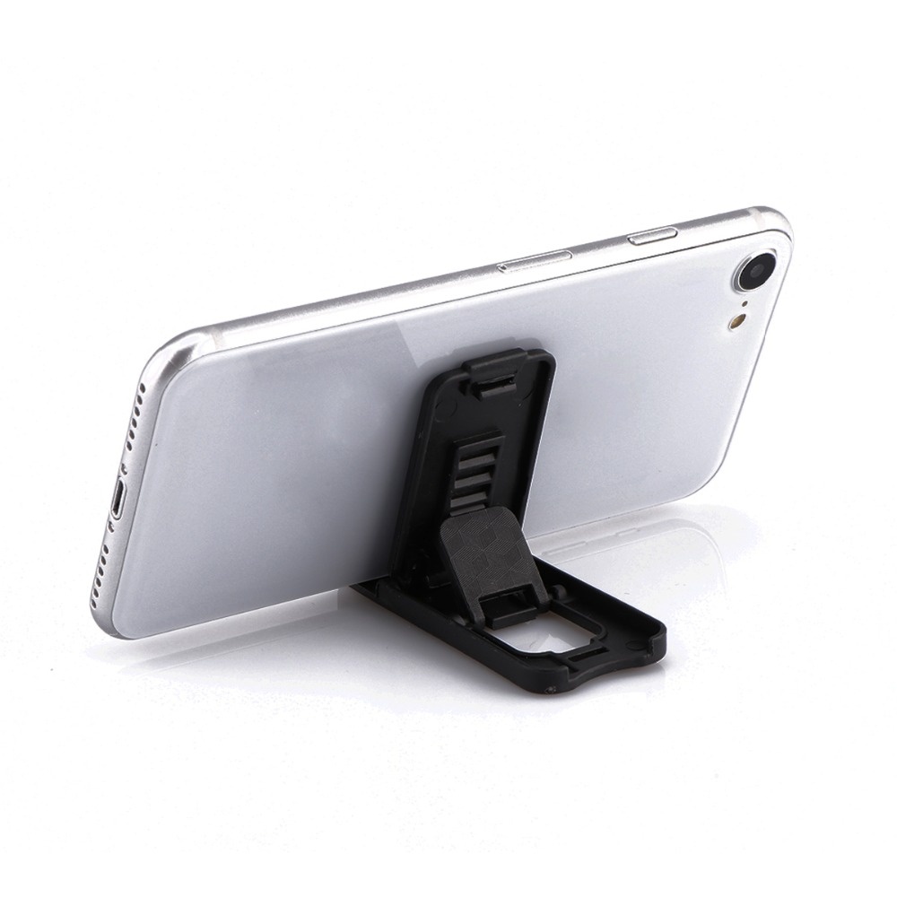 Portable Mini Mobile Phone Holder Foldable Desk Stand 4 Degrees Adjustable Universal for iPhone black - Image 2