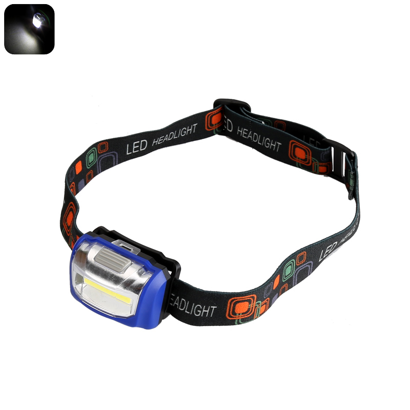 COB LED Headlight - Durable Design, 110 Lumen, 3 Light Modes, Weatherproof, Up To 100,000 Hour Service Life (Blue)