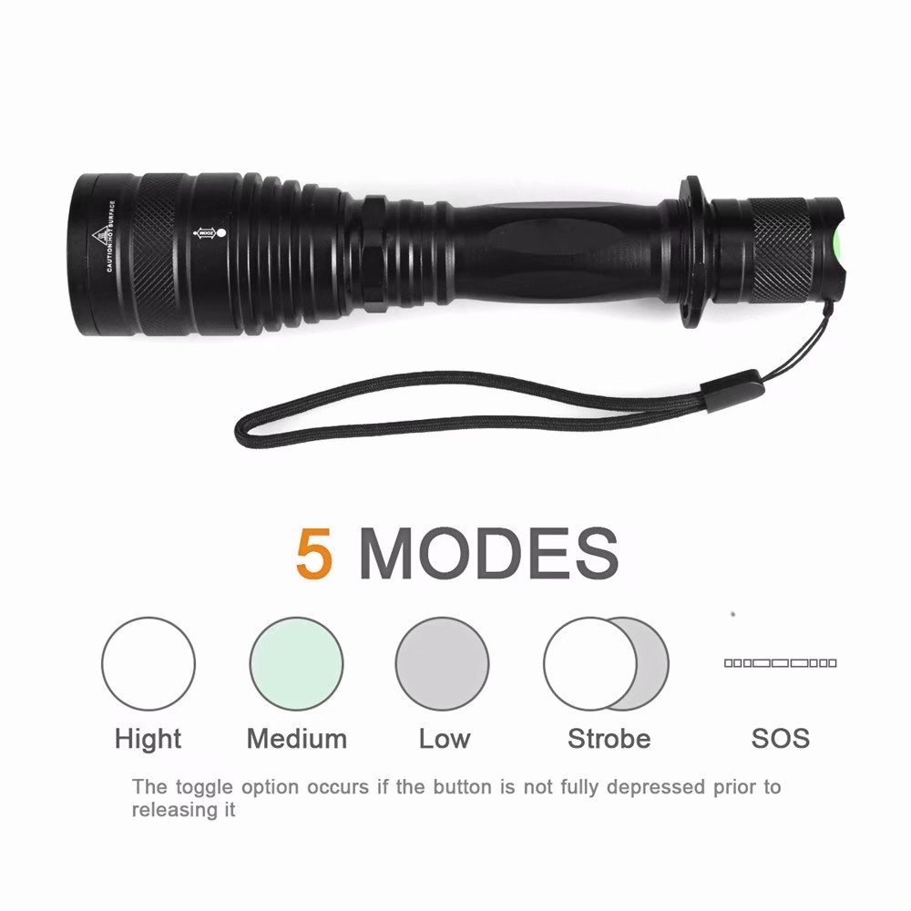 3800 lumens XHP-50 LED Strong Power Zoom Telescopic Lens Flashlight white light - Image 2