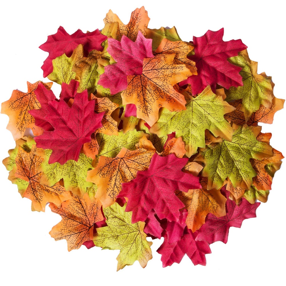 50Pcs/Pack Delicate Fall Artificial 8cm Maple Leaves for Weddings Events Decorating bright orange - Image 3