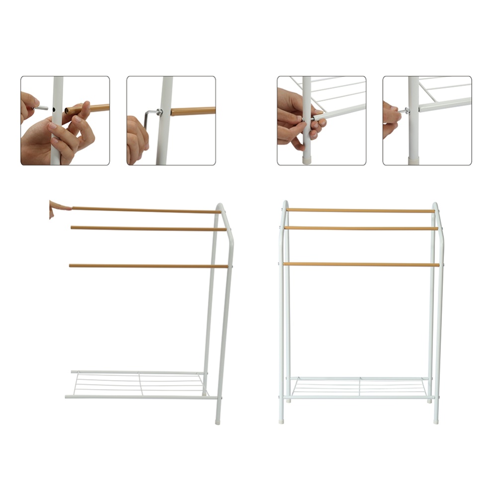 Home Drying Rack Storage Shelf for Towel Clothing Quilt Hanging Display HB-BM15SB - Image 2