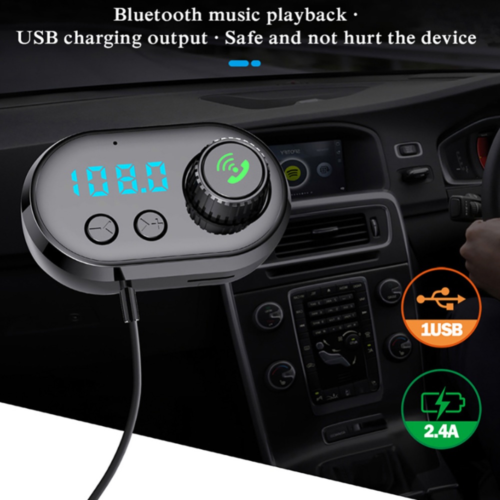 5V 2.4A USB Charging Solid Aromatherapy Core MP3 Car Bluetooth Player with Holder Gold - Image 2