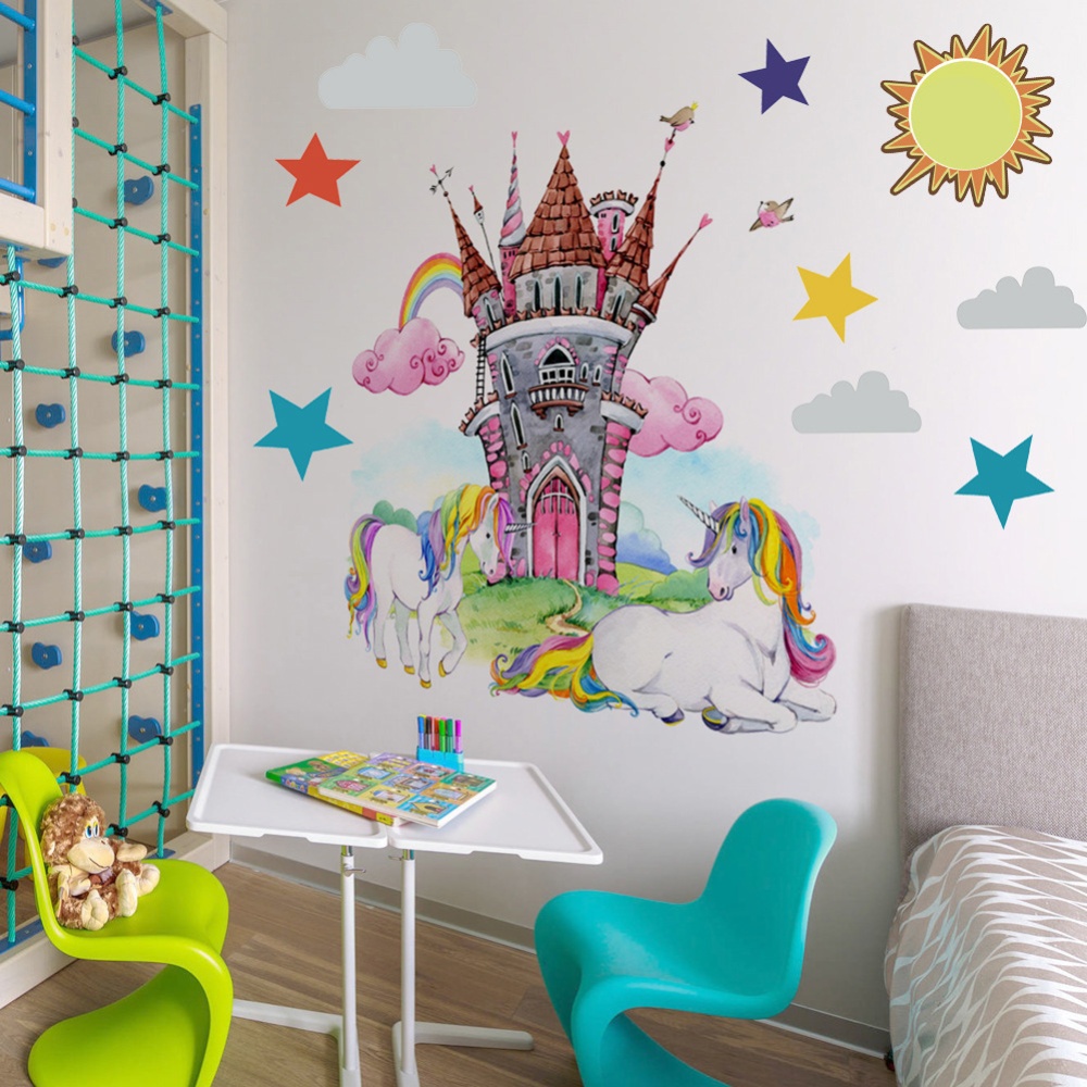 Large Wall Sticker with Single Horned Horse Pattern for Living Room Bedroom Kids Decor 30 * 60CMX2 tablets packed in bags - Image 3