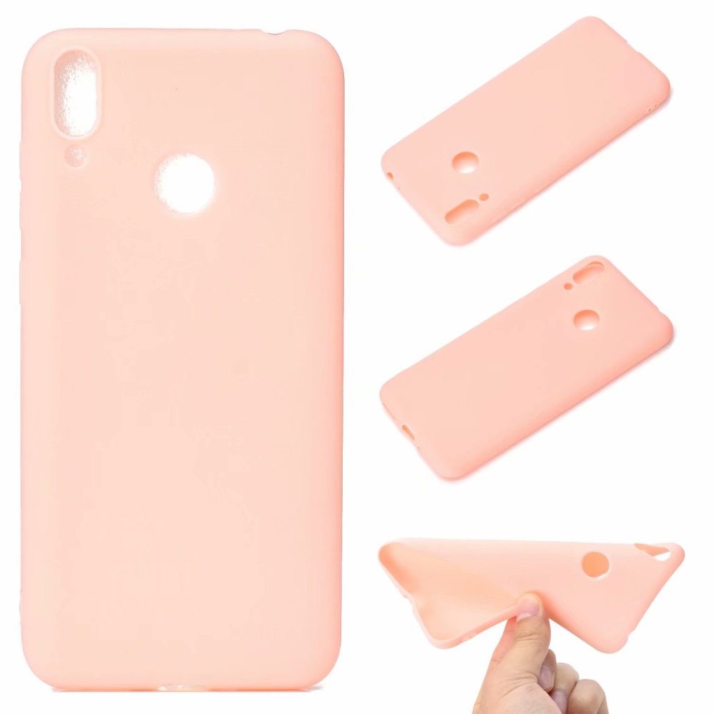 For HUAWEI Honor 8C Lovely Candy Color Matte TPU Anti-scratch Non-slip Protective Cover Back Case red - Image 2