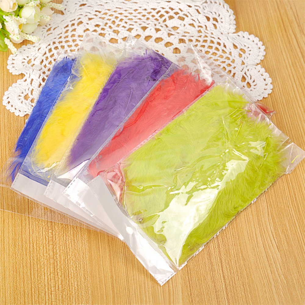 100pcs Colorful Turkey Feather Fluffy Wedding Dress DIY Jewelry Decor Accessories yellow_14cm - Image 2