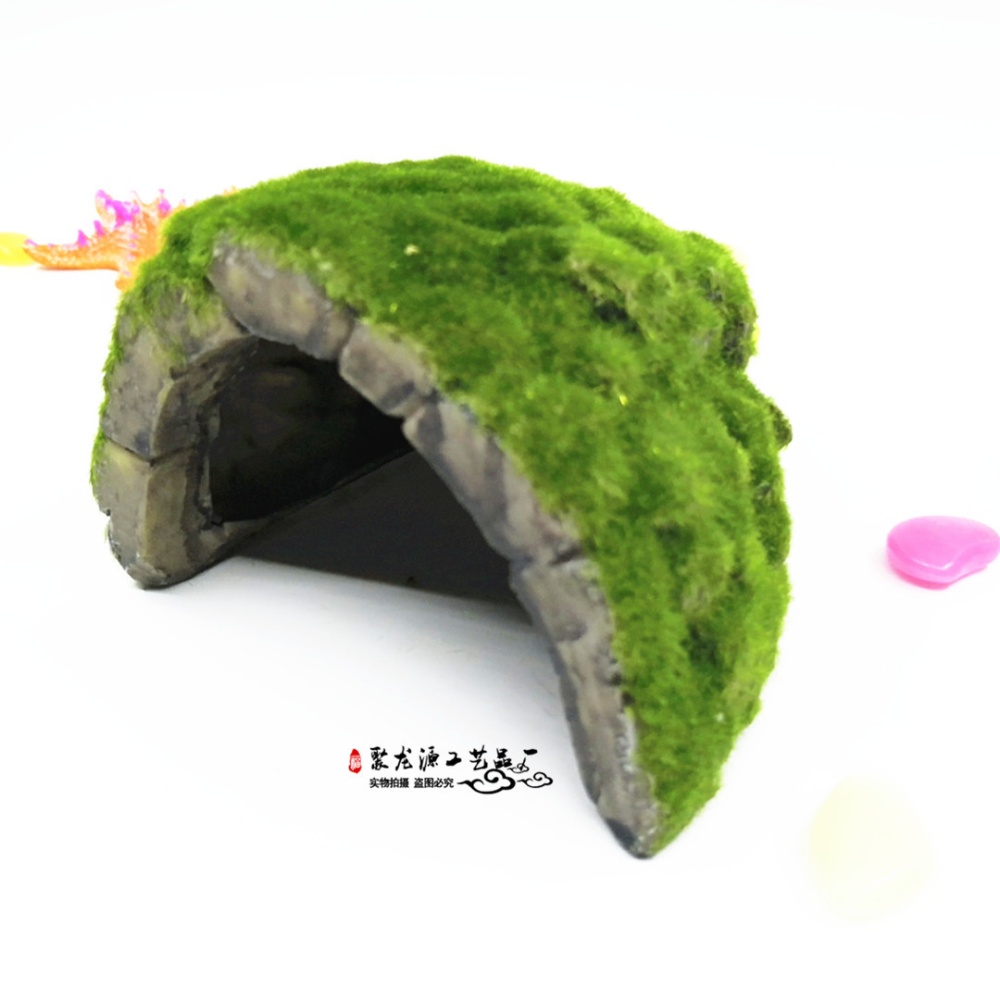 Simulate Moss Flocking Pet Cave Hide Vest for Aquarium Reptiles Box Tortoise Spider ZR-016A - Image 2