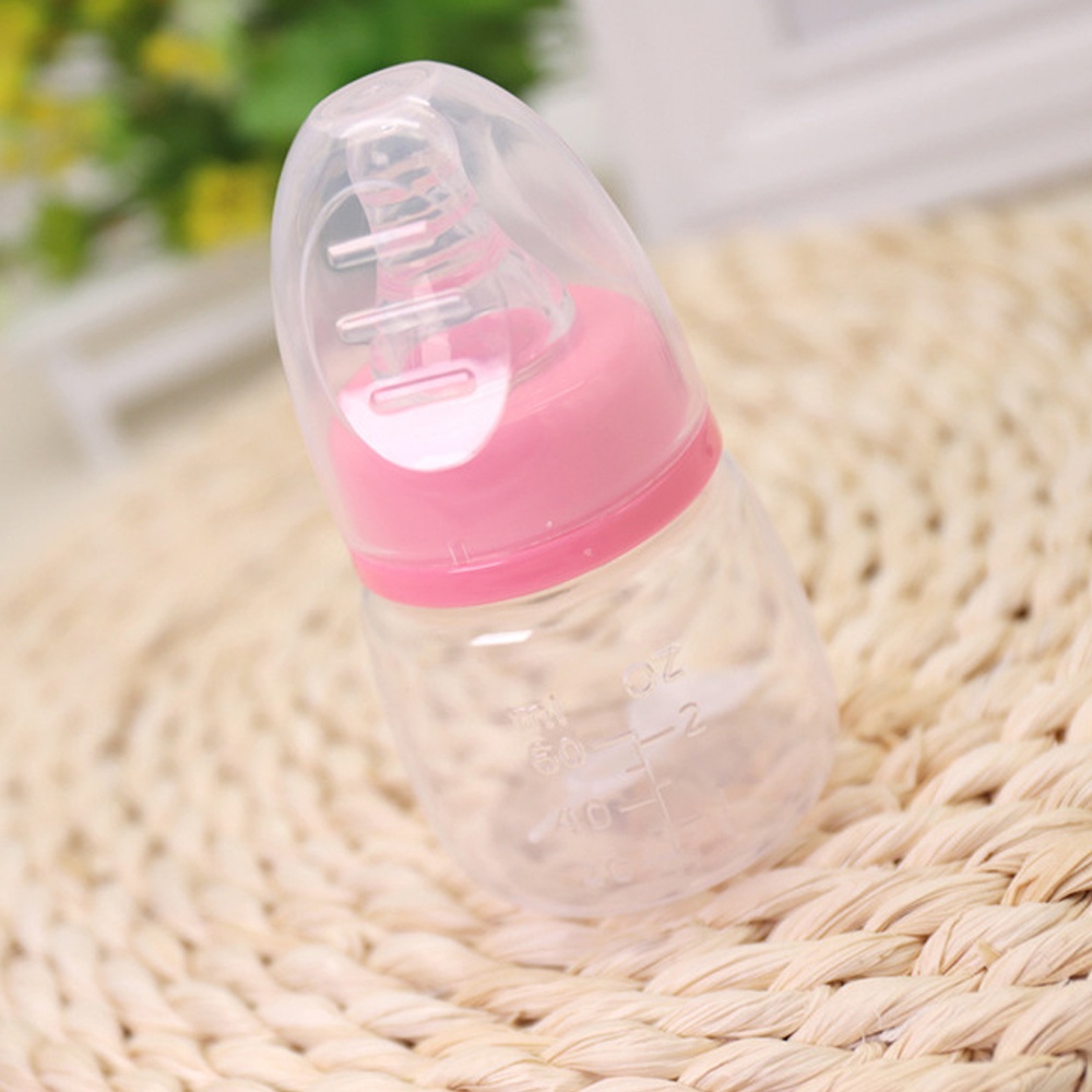 60ML Baby Mini Portable Feeding Bottle Kids Nursing Care Feeder Safety Bottles Pink - Image 2