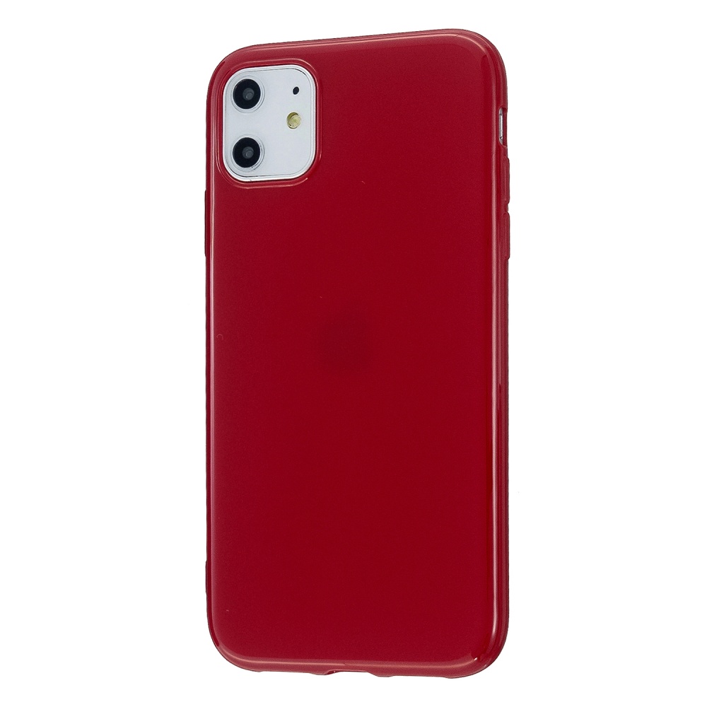 For iPhone 11/11 Pro/11 Pro Max Smartphone Cover Slim Fit Glossy TPU Phone Case Full Body Protection Shell Rose red - Image 2