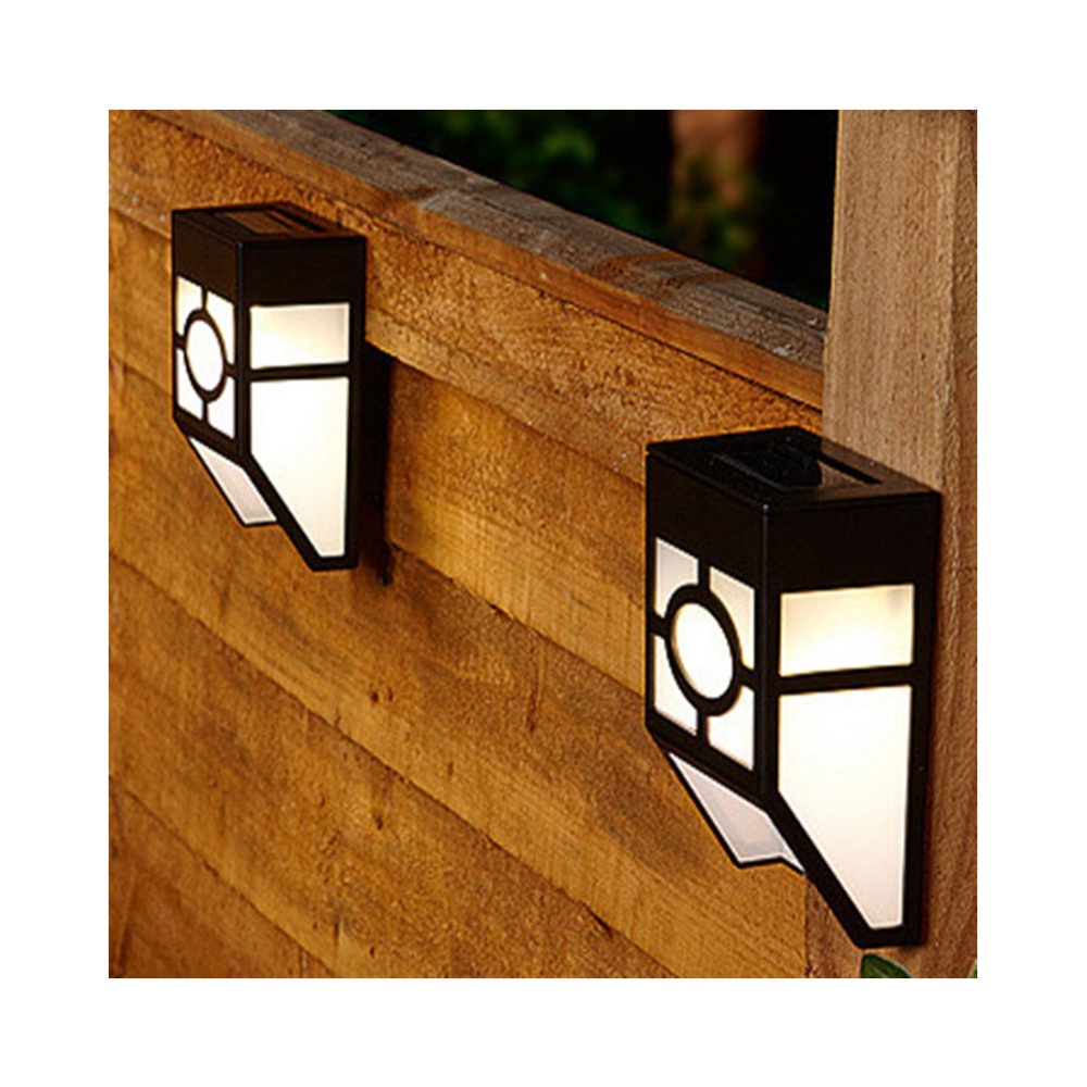 2 LED Solar-powered Wall Lamp Light Sensor Yard Street Fence Decoration warm light - Image 3