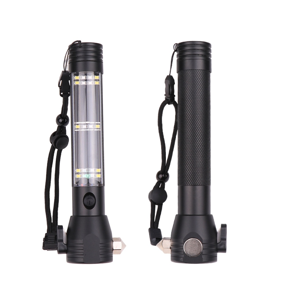 Rechargeable Multifunction Emergency Torch Lights USB Power Led Solar Flashlight Red light + white - Image 3