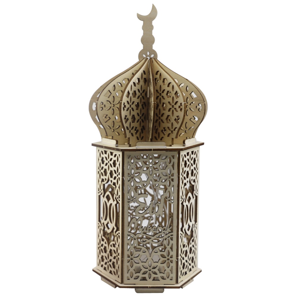 Muslim Light Wooden Lighthouse Shape Ramadan Eid Mubarak Decor for Islam Party Supplies JM01945 - Image 3