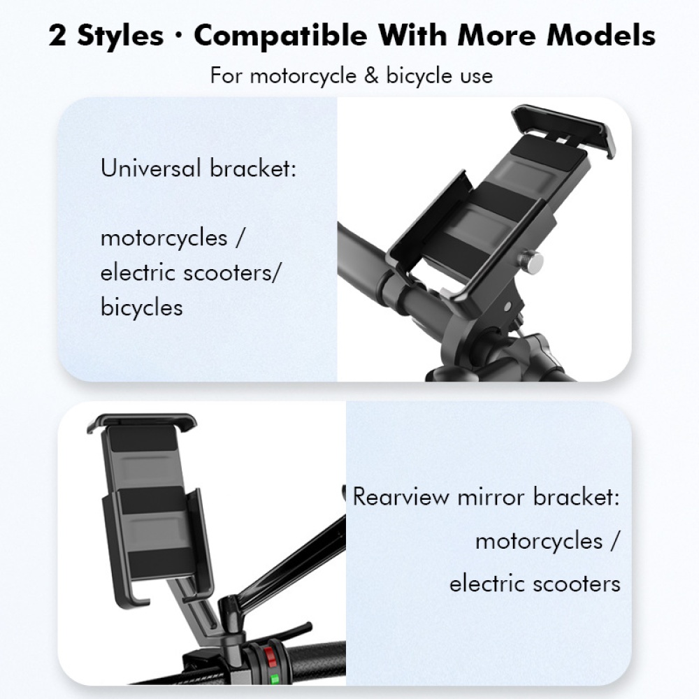 Motorcycle Phone Holder Wireless Fast Charger Moto Bicycle Handlebar Bracket Stand black - Image 2