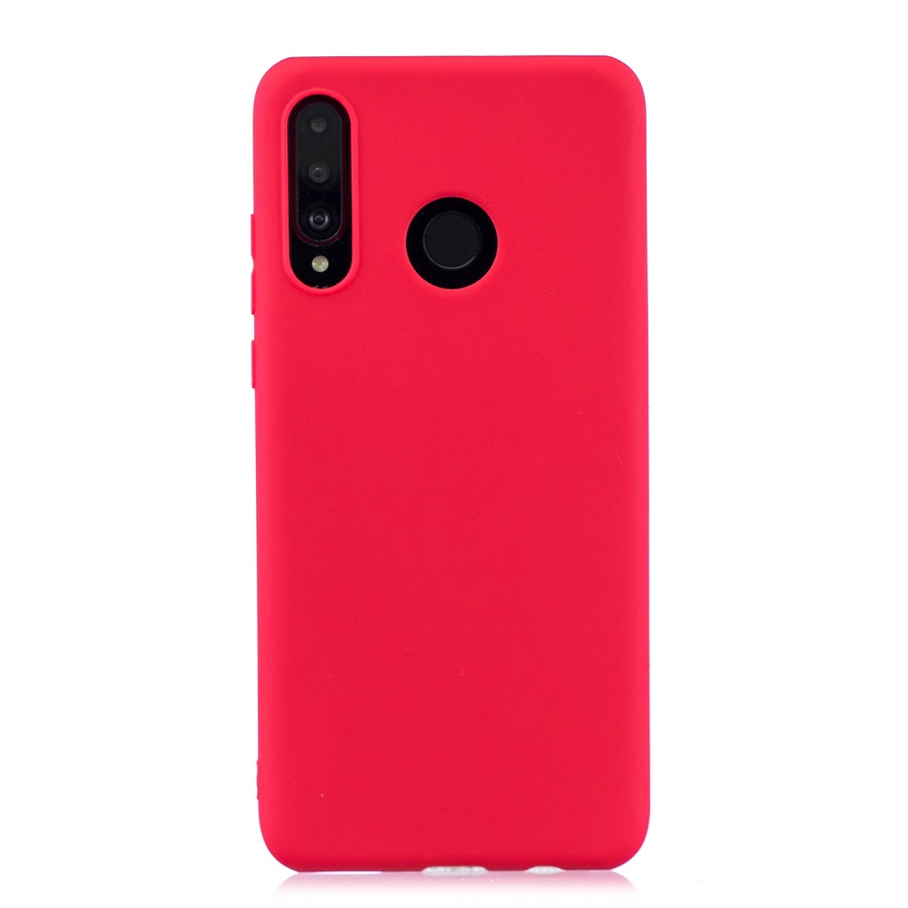 For HUAWEI P30 LITE/NOVA 4E Lovely Candy Color Matte TPU Anti-scratch Non-slip Protective Cover Back Case red - Image 2