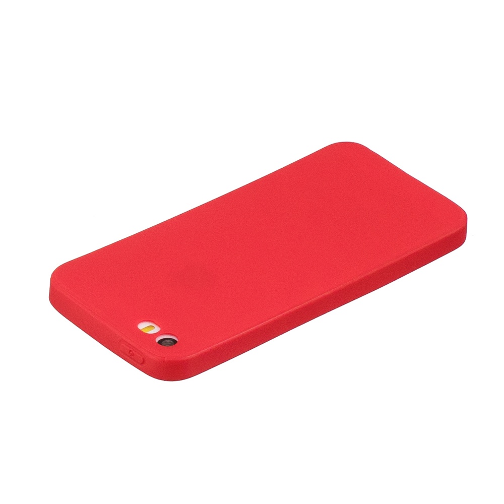 for iPhone 5/5S/SE Lovely Candy Color Matte TPU Anti-scratch Non-slip Protective Cover Back Case red - Image 2