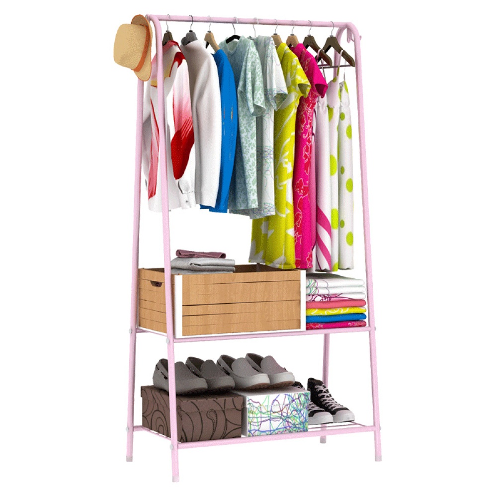 Multifunction Display Stand Metal Coat Hanger Drying Rack for Home Clothing Hat Storage coffee - Image 2