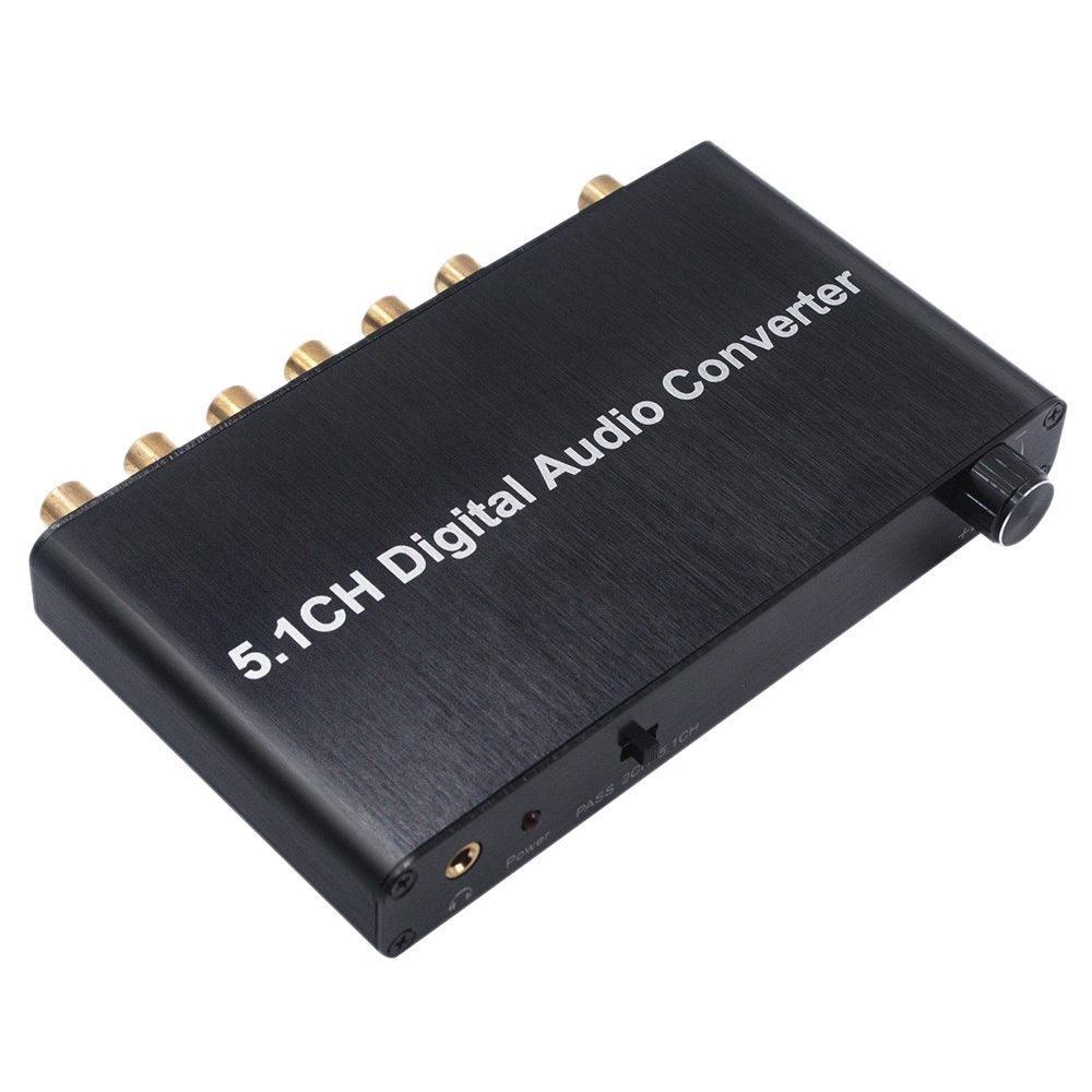 5.1 Channel DTS Digital Audio Converter Adapter/ Dolby AC3 Decoding SPDIF Input to black - Image 2